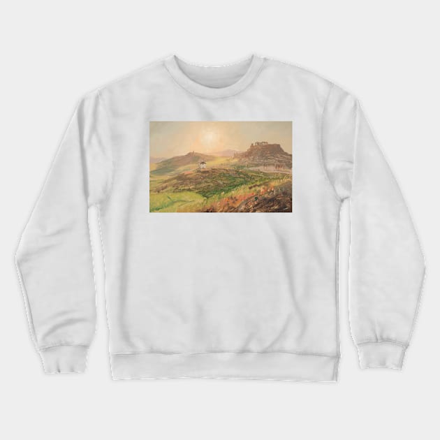 View of the Acropolis, Athens by Frederic Edwin Church Crewneck Sweatshirt by Classic Art Stall